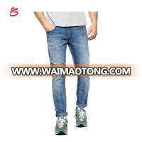 2017 Hot sell custom men 100% cotton denim jeans trousers wholesale in cheap price