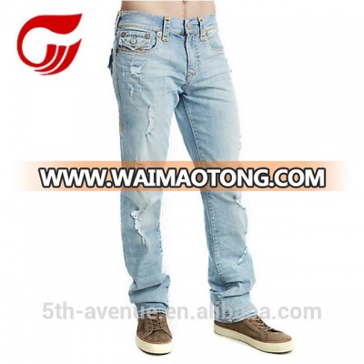 New style elastic jeans pent men wearing tight damaged jeans for men in fashion trends