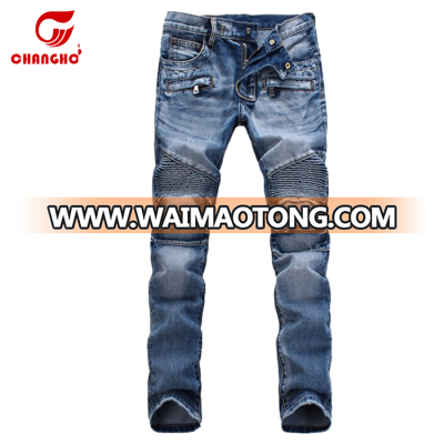 High Quality Cheap Mens Designed Straight Slim Fit Biker Skinny Jeans Men Denim Pants